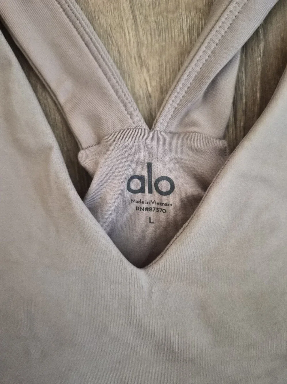 ALO Yoga V-Neck Cropped Tank Top in Taupe